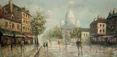 unknow artist Henri Royer Montmartre sous la pluie Germany oil painting art